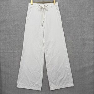 Hudson Drawstring Wide Leg Pants‎ Women Sz 25 S White Cotton Beach Cottage Y2K